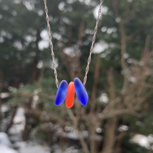 Wave of Life Jewelry - Sterling Silver Sea Glass Trio Necklace New